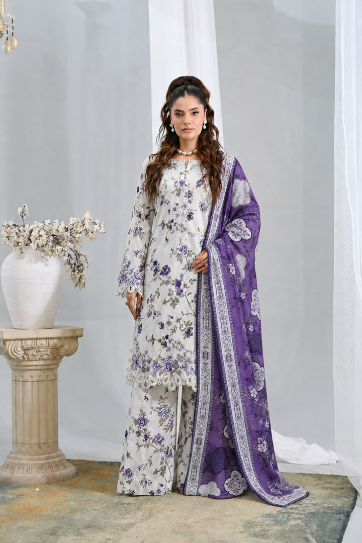 Ivory Violet — Printed Lawn 3-Piece Suit