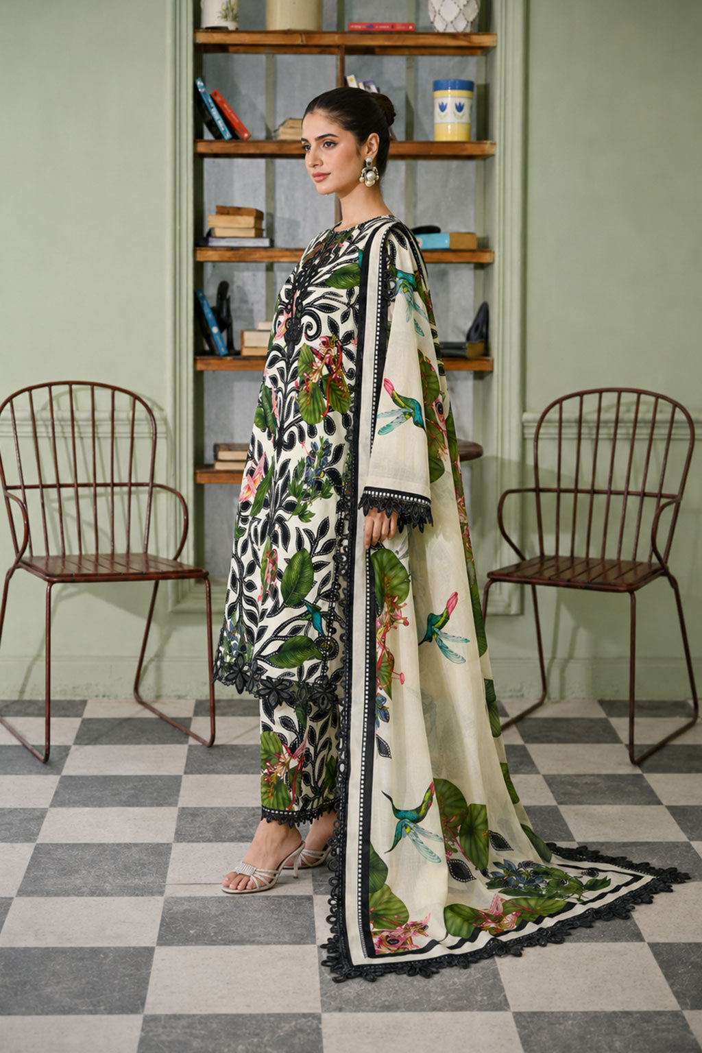 Jungle Noir — Printed Lawn 3-Piece Suit