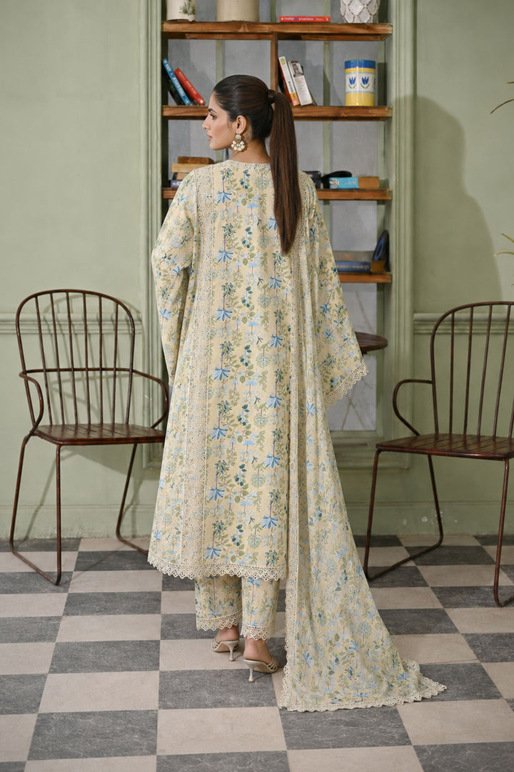 Sage Green Botanical Lawn 3-Piece Suit