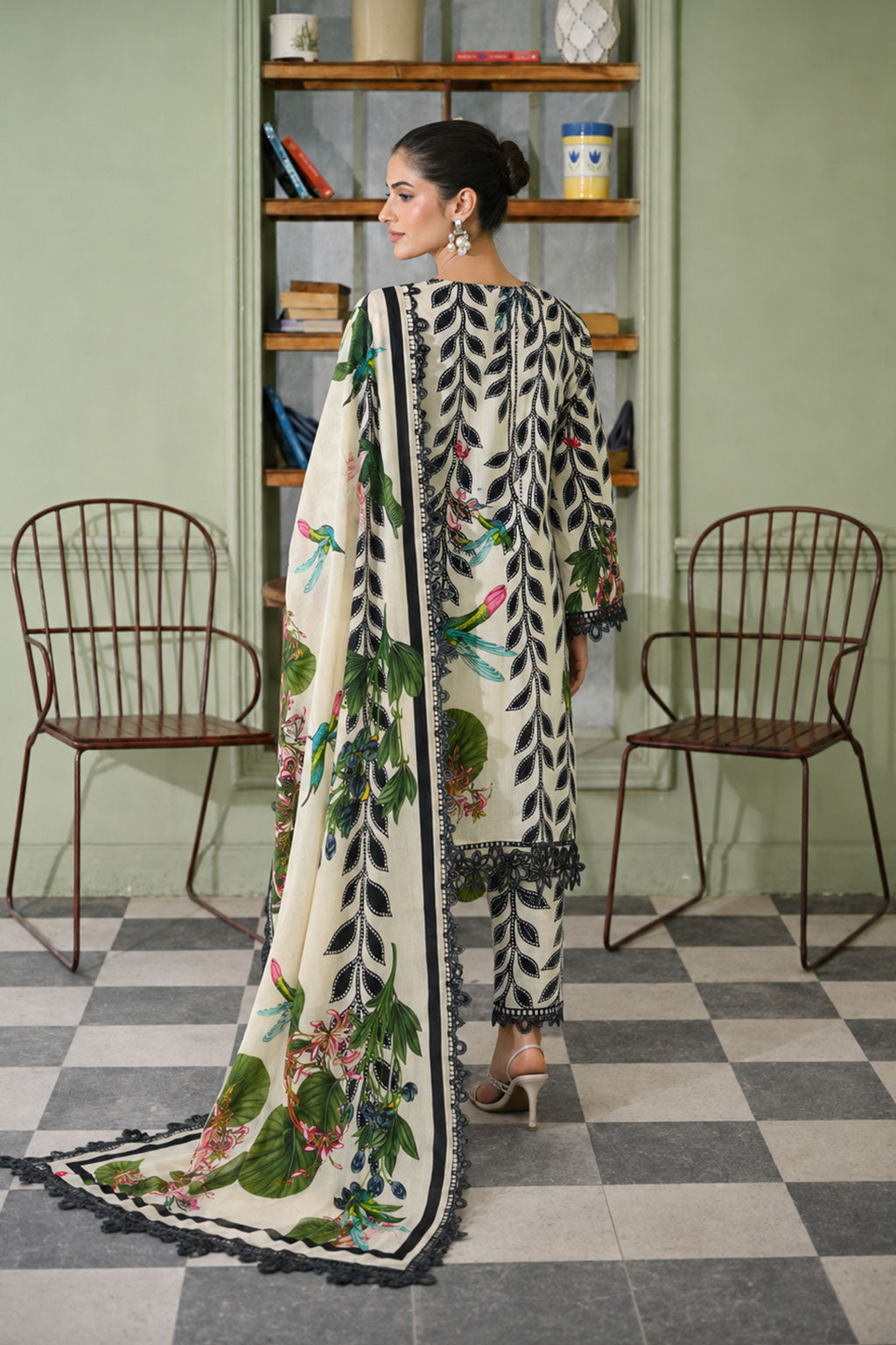 Jungle Noir — Printed Lawn 3-Piece Suit