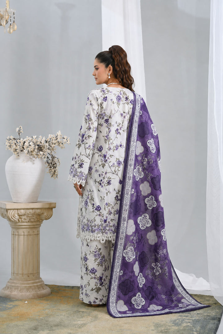 Ivory Violet — Printed Lawn 3-Piece Suit