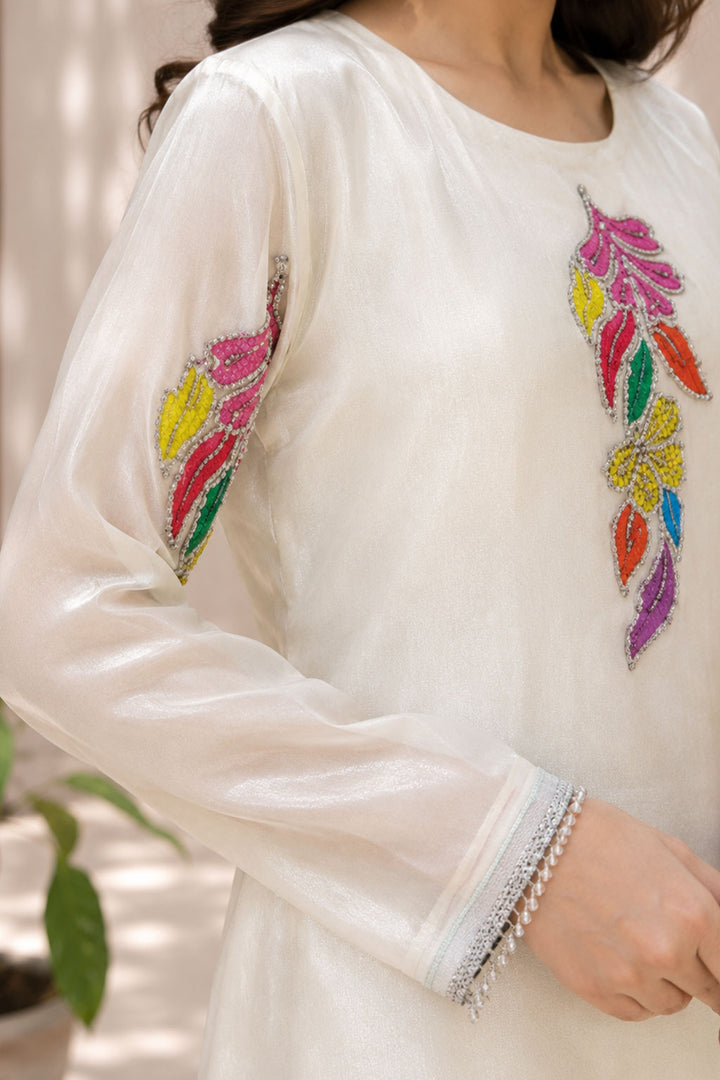 White Embroidered 3-Piece Suit