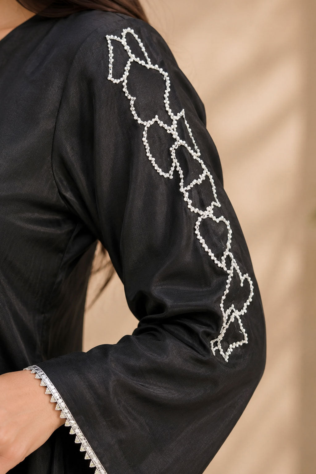 Black Floral Embroidered 3-Piece Suit